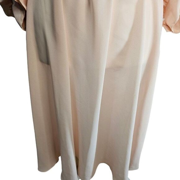 Vintage 80s Miss Ashlee Dress Womens Size Small Peach Chiffon Victorian Romantic - Picture 6 of 11